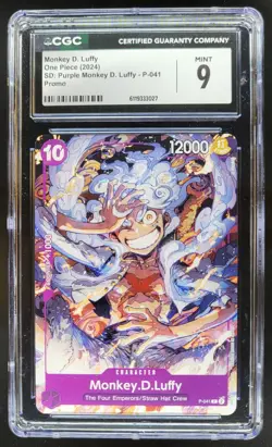2024 ONE PIECE MONKEY D. LUFFY PURPLE MONKEY PROMO P-041 CGC 9 A PT - Image 1