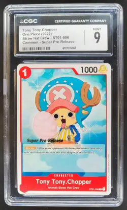 2022 ONE PIECE TONY TONY CHOPPER STRAW HAT CREW SUPER PRE-RELEASE CGC 9 A PT - Image 1