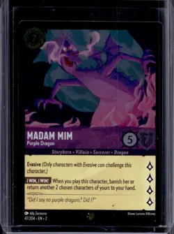 2023 Disney Lorcana Rise of the Floodborn Madam Mim Purple Dragon Foil #47/204 - Image 1