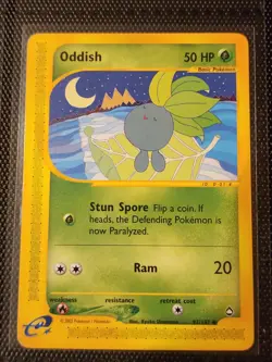 Oddish Pokemon e-Card Series Aquapolis #97 2003 LP Excellent Card - Image 1