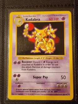 Pokemon Kadabra 032/102 Base Set (Shadowless) Regular NM Card - Image 1