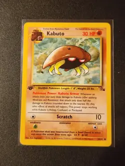 Kabuto Common 1st Edition Fossil 50/62 NM Pokemon Card - Image 1