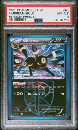 Pokemon Umbreon Team Plasma Plasma Freeze 64/116 PSA 8 Holo Rare English Card - Image 1