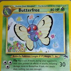 Pokemon Butterfree Southern Islands Promo 09/18 80 HP Stage 2 2001 English Card - Image 2