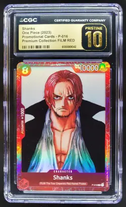 2023 One Piece Premium Card FILM RED Edition Shanks #P-016 CGC 10 PRISTINE A PT - Image 1