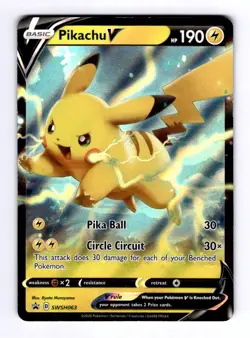 Pikachu V - SWSH063 Sword & Shield Promo Cards #SWSH63 Promo Holo NM Pokemon - Image 1