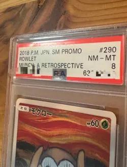 PSA8 Pokemon Card Rowlet Munch Exhibition: Promo 286 SM-P - Image 3