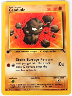 Pokemon TCG Geodude Wizards Of The Coast 1999 First Edition Fossil Set Card #47 - Image 1