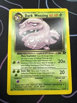 Pokemon Dark Weezing TCG Non-Holo Card 31/82 Rare LP Condition - Image 1