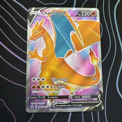 Pokemon TCG Charizard v Black Star Promo SWSH050 Holo Card NM Condition - Image 1