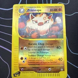 Pokemon TCG Primeape Reverse Holo Rare Card Aquapolis 29/147 HP See Pics - Image 1