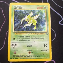 Pokemon Scyther TCG Jungle Holo Card 10/64 Unlimited Rare, MP/HP Condition - Image 1