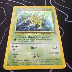 Pokemon Scyther TCG Jungle Holo Card 10/64 Unlimited Rare, MP/HP Condition - Image 2
