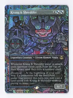 Krang & Shredder (Borderless Foil) 0201 (R) MTG Teenage Mutant Ninja Turtles TMT - Image 1