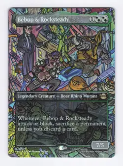 Bebop & Rocksteady Borderless Foil 0204 (R) MTG Teenage Mutant Ninja Turtles TMT - Image 1