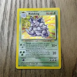 Pokemon Nidoking Base Set Holo Rare Card 11/102 MP - Image 1