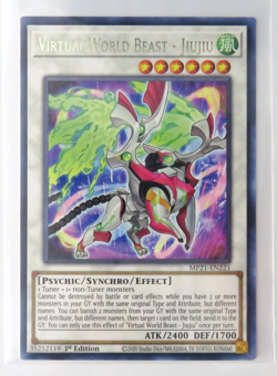 Yugioh Card Virtual World Beast - Jiujiu MP21-EN221 1st Edition Rare NM - Image 1