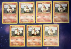 1999 Vintage Pokemon TCG - Growlithe 028/102 Base Set Regular - 7 Card Lot - Image 1