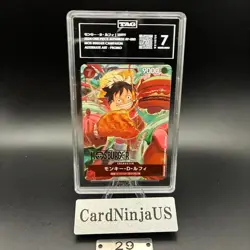 TAG 7 NM Monkey D Luffy MOS BURGER CAMPAIGN P-080 Promo Japanese ONE PIECE Card - Image 1