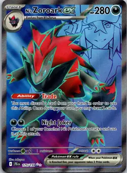 N's Zoroark ex 175/159 Ultra Rare Journey Together Pokemon Card - Image 1