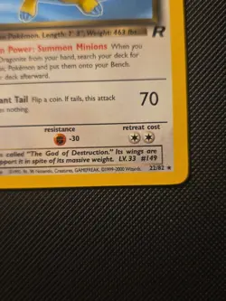 Pokemon TCG 2000 Dark Dragonite TCG Card 22/82 Non-Holo - Image 2