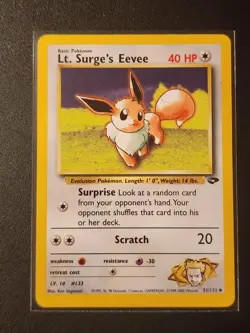 Lt. Surge's Eevee Uncommon Gym Challenge 051/132 NM Pokemon Card - Image 1