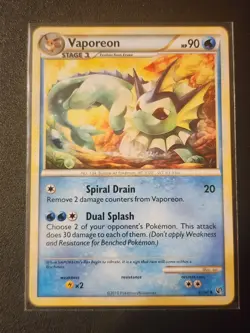Pokemon TCG Vaporeon 41/90 HS Undaunted NM Card - Image 1