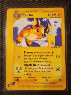 2002 Pokemon TCG Expedition Base Set - Raichu 61/165 Non-Holo Rare NM Card - Image 1