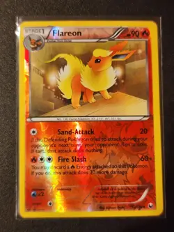 2012 Pokemon TCG Card English Dark Explorers Flareon Reverse Holo 12/108 - Image 1