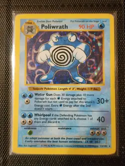Pokemon TCG Poliwrath Holo Rare Card 13/102 Base Set Shadowless Unlimited - Image 1