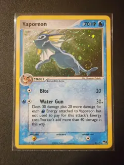 Pokemon TCG Vaporeon Holo Rare Card 6/17 Pop Series 3 - Image 1