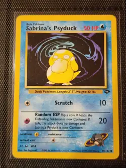 Pokemon TCG: Sabrina's Psyduck 99/132 Gym Challenge Regular NM Card - Image 1