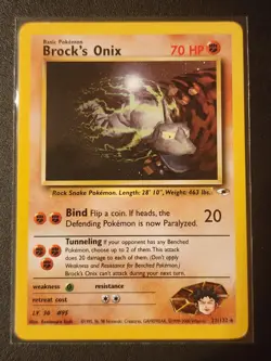 Brock's Onix - 21/132 - Pokemon Gym Heroes Unlimited Rare Card WOTC LP - Image 1