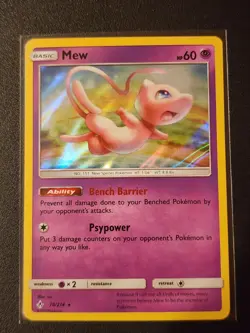 Pokemon TCG Mew 76/214 Holo Rare SM: Unbroken Bonds NM Card - Image 1