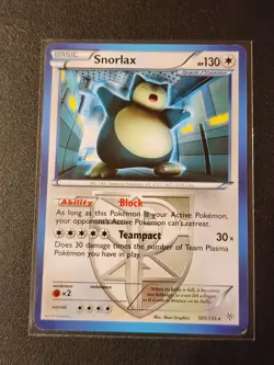 Pokemon TCG Snorlax Team Plasma 101/135 Plasma Storm Regular Card LP Excellent - Image 1