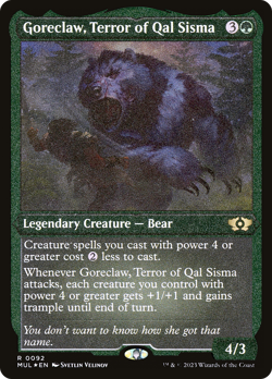 Goreclaw, Terror of Qal Sisma (Foil Etched) [Multiverse Legends] Magic MTG - Image 1