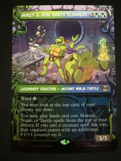 Mikey & Don Party Planners 246 MTG: Teenage Mutant Ninja Turtles Borderless Foil - Image 1