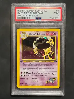 Pokemon Sabrina's Alakazam 16/132 Gym Challenge Holo 1st Edition PSA 9 - Image 1