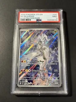 Pokemon N's Reshiram 167/159 Journey Together Illustration Rare PSA 9 - Image 1