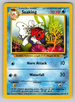 2000 Pokemon Base Set 2 Vintage WOTC Seaking 60/130 NM - Image 1