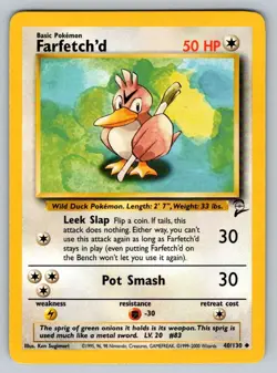 2000 Pokemon Base Set 2 Vintage WOTC Farfetch'd 40/130 NM - Image 1
