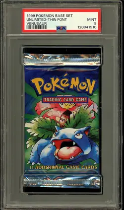 Pokemon 1999 Vintage WOTC Base Set Venusaur Sealed Booster Pack PSA 9 - Image 1