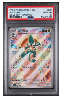 2025 Pokemon Simisage Illustration Rare #090 Black Bolt PSA 10 Graded Full Art - Image 1