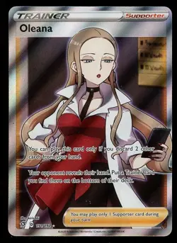 2020 Pokemon Rebel Clash 191/192 OLEANA Full Art Trainer - Image 1