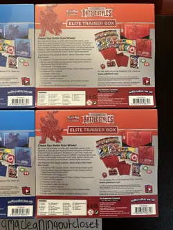 SEALED Set of (4) Pokemon TCG Sword & Shield Battle Styles Elite Trainer Box ETB - Image 4
