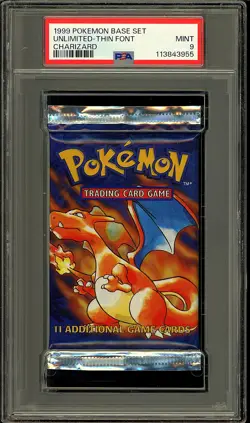 Pokemon 1999 Vintage WOTC Base Set Charizard Sealed Booster Pack PSA 9 - Image 1