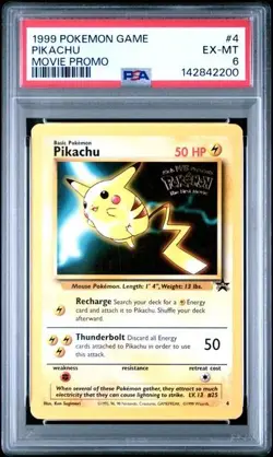1999 Pikachu #4 - Pokemon The First Movie Promo - PSA 6 - Image 1