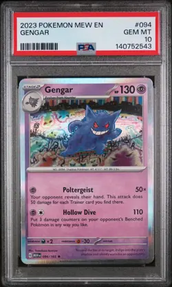 2023 POKEMON MEW EN-151 #094 GENGAR PSA 10 - Image 1