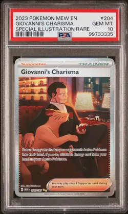 2023 POKEMON MEW EN-151 SPECIAL ILLUSTRATION RARE GIOVANNI'S CHARISMA PSA 10 - Image 1