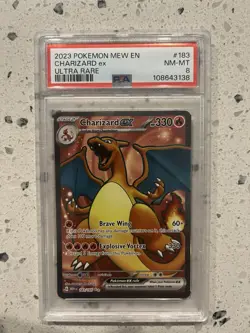 Pokemon Charizard ex 183/165 SV151 Ultra Rare Holo PSA 8 2023 - Image 1